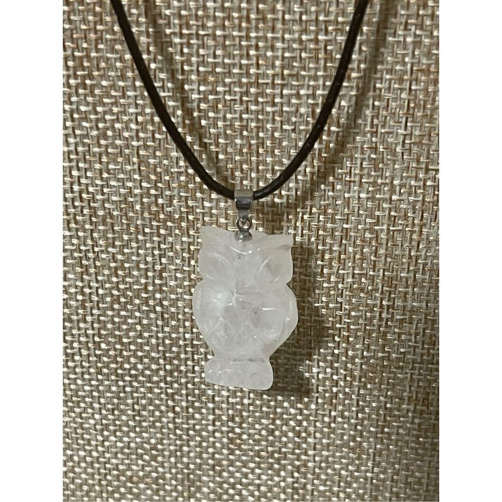 Clear Quartz Owl Pendant Necklace